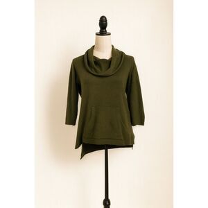 Neely Green Cowl Neck Sweater with Front Pocket | Women’s XS